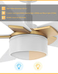 This Brescia 52'' smart ceiling fan keeps your space cool, bright, and stylish. It is a soft modern masterpiece perfect for your large indoor living spaces. This Wifi smart ceiling fan is a simplicity designing with White finish, use elegant Plywood blades and has an integrated 4000K LED cool light. The fan features Remote control, Wi-Fi apps, Siri Shortcut and Voice control technology (compatible with Amazon Alexa and Google Home Assistant ) to set fan preferences. 