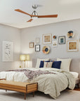 This Cadiz 52'' smart ceiling fan keeps your space cool, bright, and stylish. It is a soft modern masterpiece perfect for your large indoor living spaces. This Wifi smart ceiling fan is a simplicity designing with Silver finish, use elegant Solid Wood blades and has an integrated 4000K LED cool light. The fan features Remote control, Wi-Fi apps, Siri Shortcut and Voice control technology (compatible with Amazon Alexa and Google Home Assistant ) to set fan preferences. 