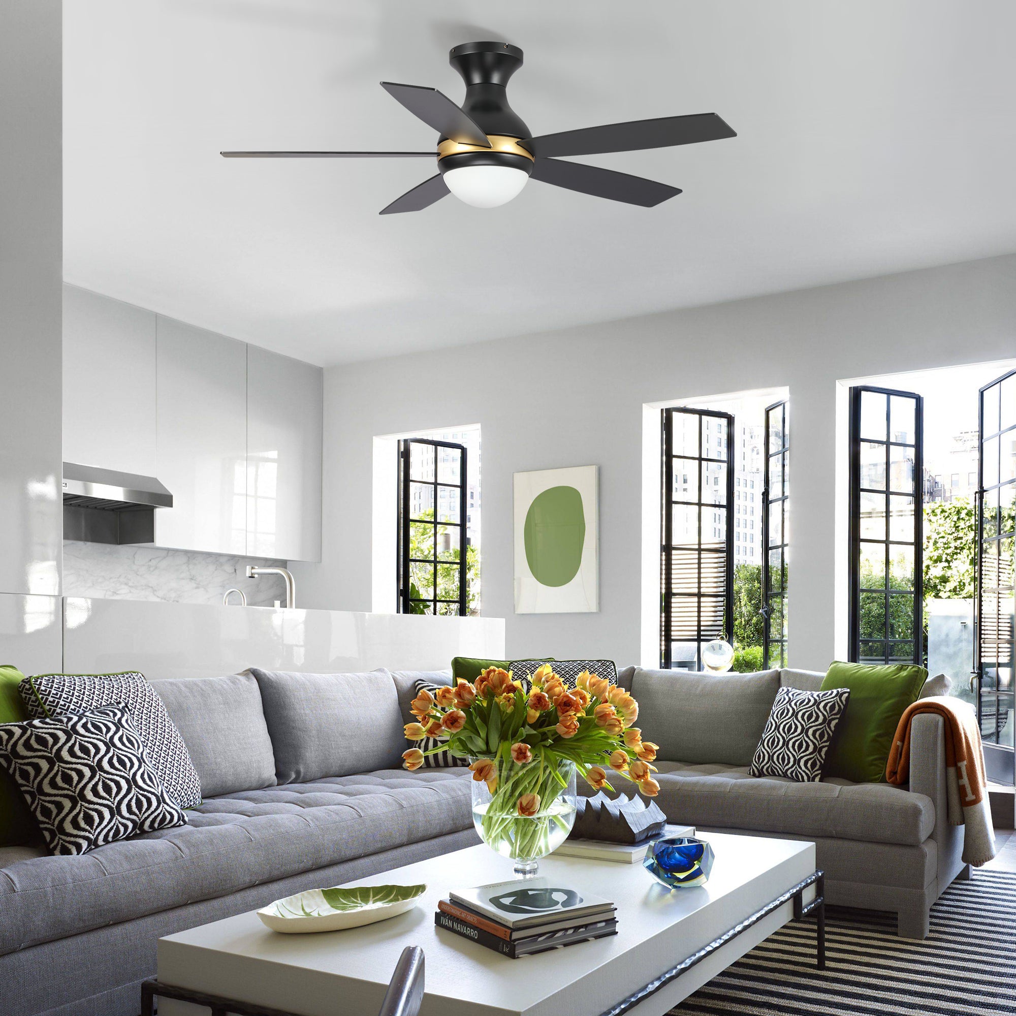 This Fannin 52&#39;&#39; smart ceiling fan keeps your space cool, bright, and stylish. It is a soft modern masterpiece perfect for your large indoor living spaces. This Wifi smart ceiling fan is a simplicity designing with White finish, use elegant Plywood blades and has an integrated 4000K LED cool light. The fan features Remote control, Wi-Fi apps, Siri Shortcut and Voice control technology (compatible with Amazon Alexa and Google Home Assistant ) to set fan preferences.