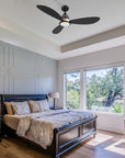 This Fayette 52'' smart ceiling fan keeps your space cool, bright, and stylish. It is a soft modern masterpiece perfect for your large indoor living spaces. This Wifi smart ceiling fan is a simplicity designing with black finish, use elegant Plywood blades and has an integrated 4K LED daylight. The fan features Remote control, Wi-Fi apps, Siri Shortcut and Voice command technology (compatible with Amazon Alexa and Google Home Assistant ) to set fan preferences.