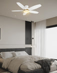 This Levi 48'' smart ceiling fan keeps your space cool, bright, and stylish. It is a soft modern masterpiece perfect for your large indoor living spaces. The fan features Remote control, Wi-Fi apps, Siri Shortcut and Voice control technology (compatible with Amazon Alexa and Google Home Assistant ) to set fan preferences. 