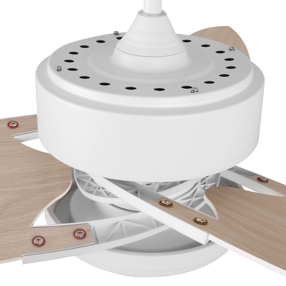 The Maxwell 52” ceiling fan has arrived to make all other traditional ceiling fans obsolete. The fan features a stylish exterior to add a touch of grace to your indoor home and an advanced interior to deliver optimal cooling and lighting. 