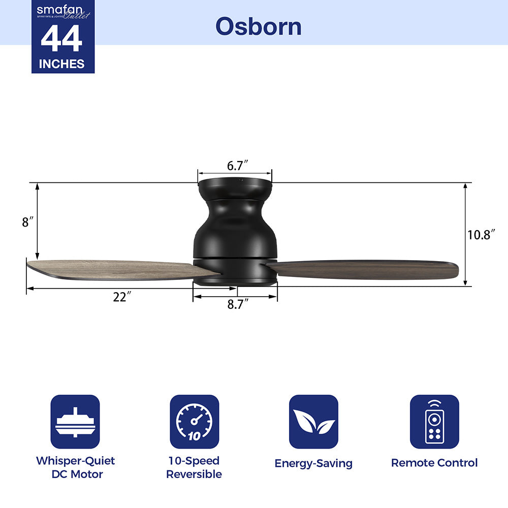 Enjoy a cooling breeze and relaxing controling in an elegant space with the Smafan Osborn 44 inch indoor ceiling fan. The fan is equipped with the latest motor and controling technology with a stylish exterior to suit the décor of your preference. The fan features a charming wood / white finish and sleek blades to cooling up your indoor living spaces. 