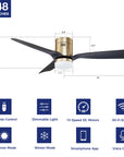 This Smafan Striver 48'' smart ceiling fan features with Remote control, Wi-Fi apps Amazon Alexa and Google Assistant.It is modern,elegant and energy efficient.Perfect for your both indoor and outdoor spaces. 