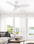 The Smafan 44'' Trendsetter smart ceiling fan keeps your space cool, bright, and stylish. It is a soft modern masterpiece perfect for your large indoor living spaces. This Wifi smart ceiling fan is a simplicity designing with Black finish, use elegant Plywood blades and has an integrated 4000K LED daylight. The fan features Remote control, Wi-Fi apps, Siri Shortcut and Voice control technology (compatible with Amazon Alexa and Google Home Assistant ) to set fan preferences.
