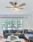 This Wilkes 52'' smart ceiling fan keeps your space cool, bright, and stylish. It is a soft modern masterpiece perfect for your large indoor living spaces. This Wifi smart ceiling fan is a simplicity designing with Black finish, use elegant Plywood blades, Glass shade and has an integrated 4000K LED cool light. The fan features Remote control, Wi-Fi apps, Siri Shortcut and Voice control technology (compatible with Amazon Alexa and Google Home Assistant ) to set fan preferences.