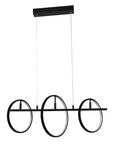 This Abby Pendant black 3 light LED hanginig light with geometric integrated into the design,using simple circles to outline the most spiritual space,everywhere has a simple and extraordinary fashion sense.It comes with two different sizes of circles to make a simple and modern style,at the same time without lack of aesthetics.You can freely adjust the angle of the light parts to get the ideal light shape you want.