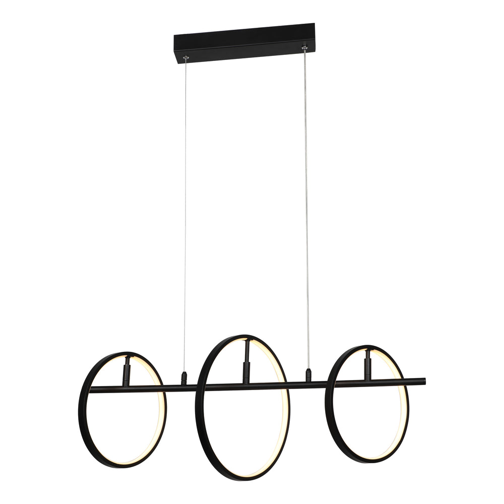 Smafan Abbey Modern Creative LED Chandelier Pendant Light,this black 3 light LED hanginig light with geometric integrated into the design,using simple circles to outline the most spiritual space,everywhere has a simple and extraordinary fashion sense.It is a good decor to your house by this circle pendant light fixture.It comes with two different sizes of circles to make a simple and modern style,at the same time,without lack of aesthetics.