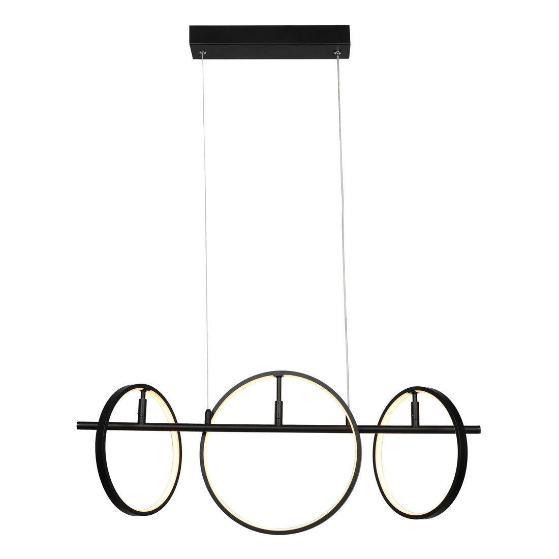 Smafan Abbey Modern Creative LED Chandelier Pendant Light,this black 3 light LED hanginig light with geometric integrated into the design,using simple circles to outline the most spiritual space,everywhere has a simple and extraordinary fashion sense.It is a good decor to your house by this circle pendant light fixture.It comes with two different sizes of circles to make a simple and modern style,at the same time,without lack of aesthetics.