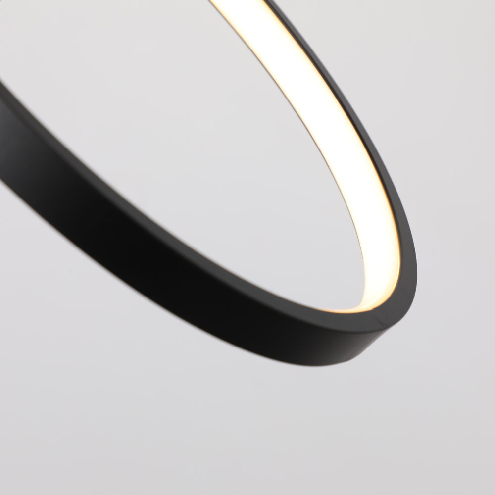 Smafan Abbey Modern Creative LED Chandelier Pendant Light,this black 3 light LED hanginig light with geometric integrated into the design,using simple circles to outline the most spiritual space,everywhere has a simple and extraordinary fashion sense.It is a good decor to your house by this circle pendant light fixture.It comes with two different sizes of circles to make a simple and modern style,at the same time,without lack of aesthetics.