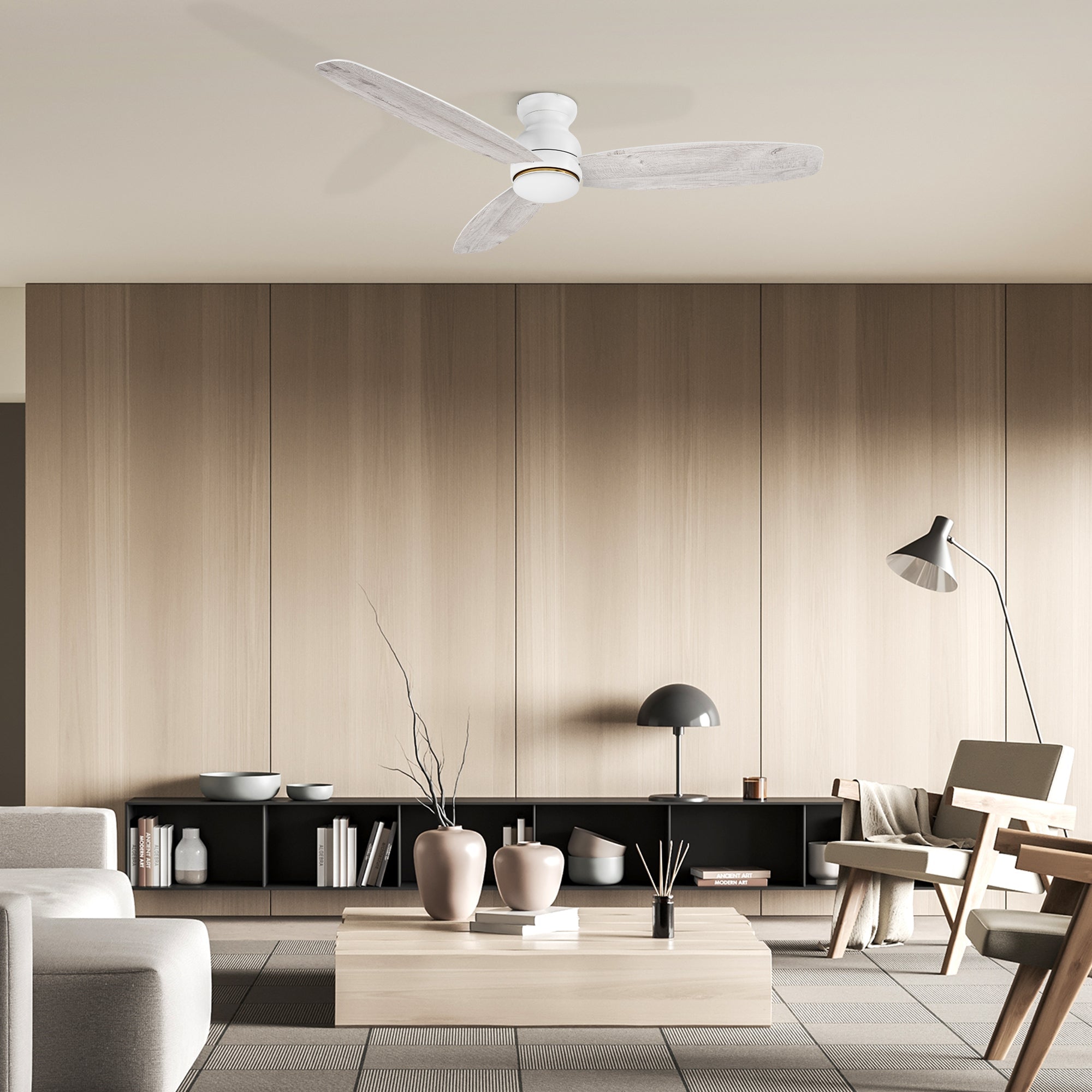 Create the home environment of your dreams with the versatile and powerful Arran 44 /48 /60 inches modern ceiling fan with lights! On the inside, The remote control ceiling fan features advanced motor and lighting technology for energy efficiency and precise control. On the outside, the Arran low profile ceiling fan features a sleek silhouette, elegant blades, and a timeless black or white finish for the ideal fit in any home interior! 