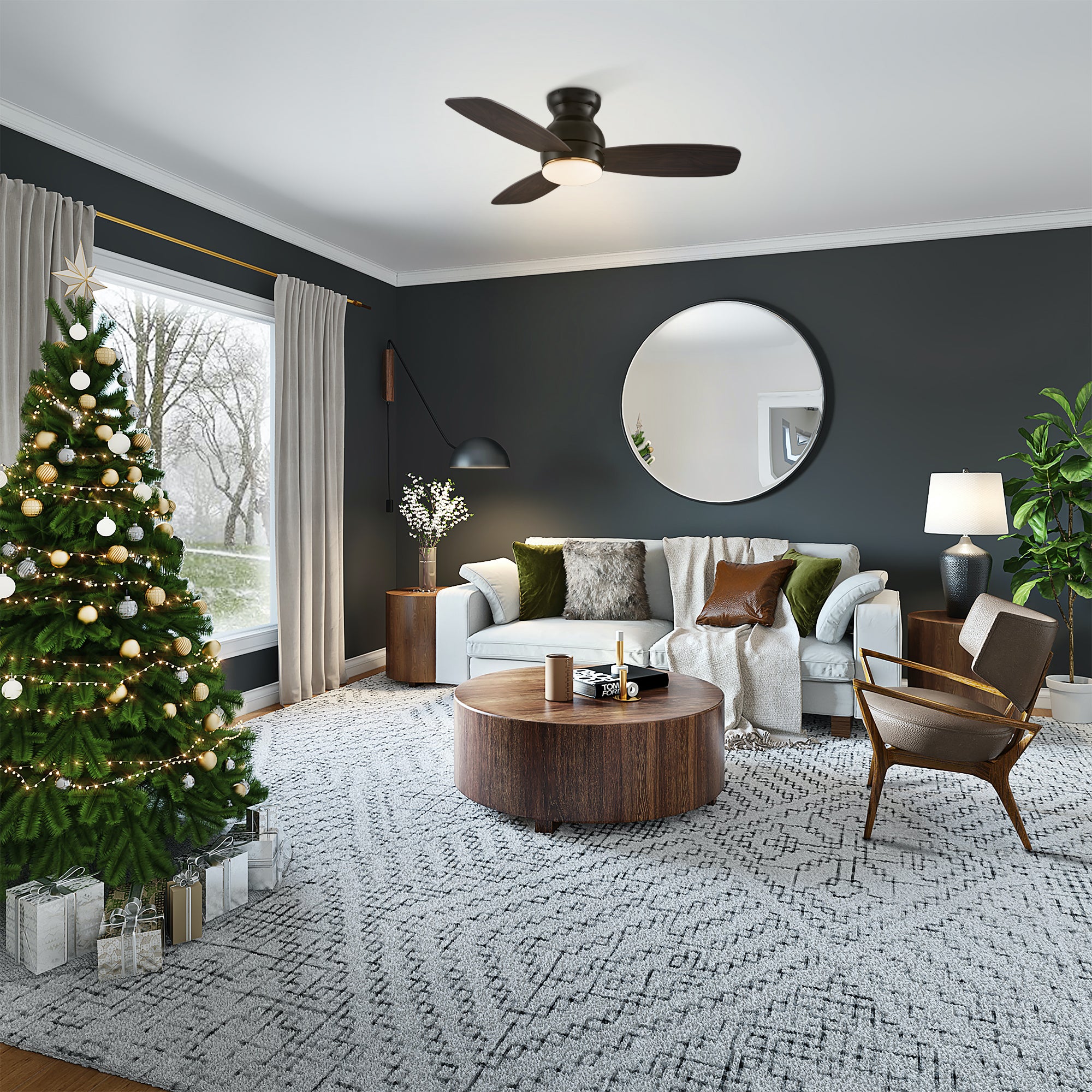 Create the home environment of your dreams with the versatile and powerful Arran 44 /48 /60 inches modern ceiling fan with lights! On the inside, The remote control ceiling fan features advanced motor and lighting technology for energy efficiency and precise control. On the outside, the Arran low profile ceiling fan features a sleek silhouette, elegant blades, and a timeless black or white finish for the ideal fit in any home interior! 