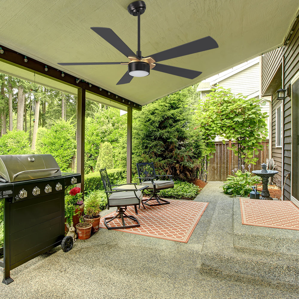 With an integrated LED light and smart home integrated, this Brescia 52 inch outdoor ceiling fan is the perfect addition to your covered patio or porch. 