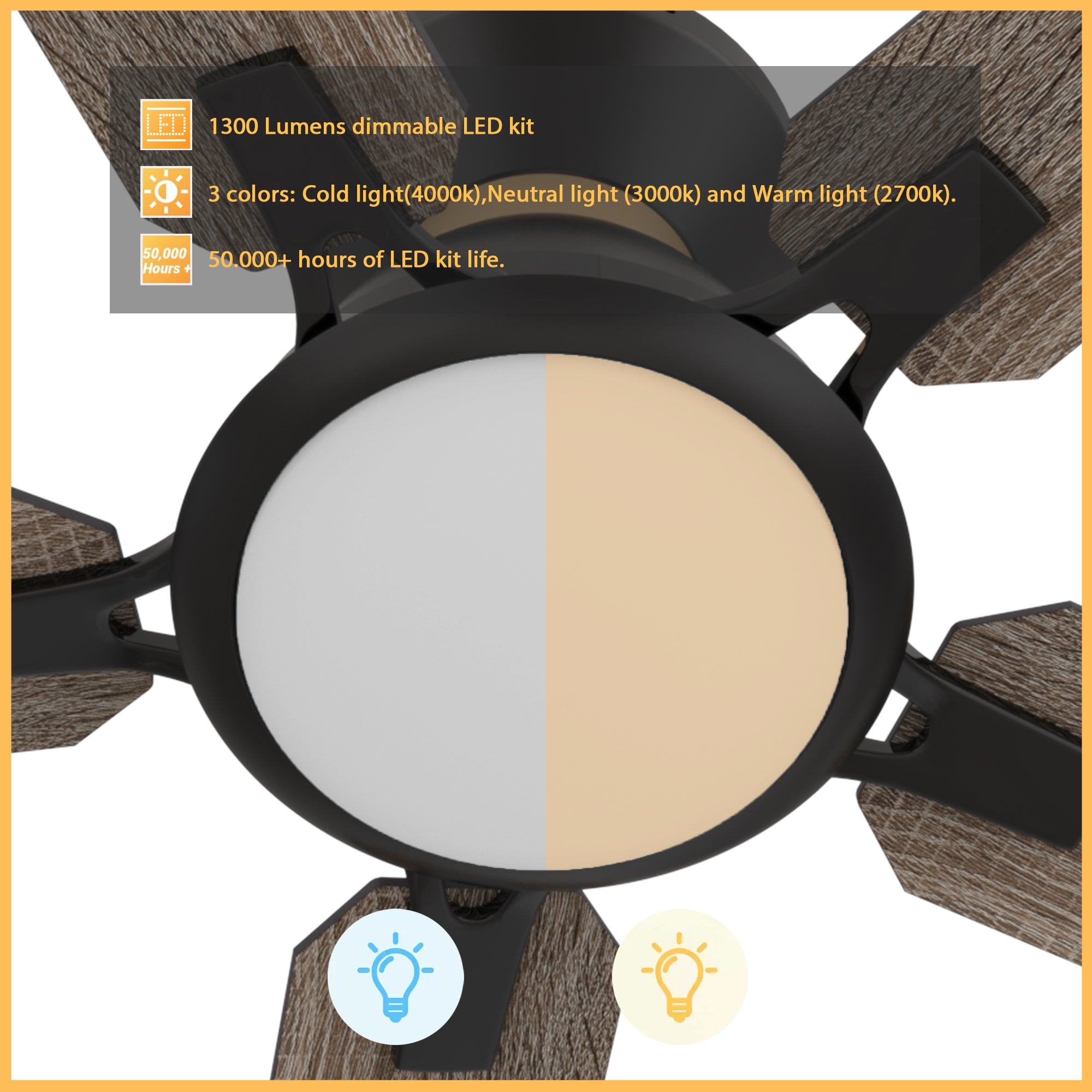 Sophistication, silence, and speed come together to create the revolutionary Byrness 52/60 inches modern ceiling fan. Equipped with the latest motor and lighting technology and designed to meet the latest design trends, the black and gold ceiling fan delivers the perfect amount of comfort and style to any space. Select from the bold black ceiling fan, ideal for eclectic rooms, or the simple white finish to complement any space with minimalist decor. 