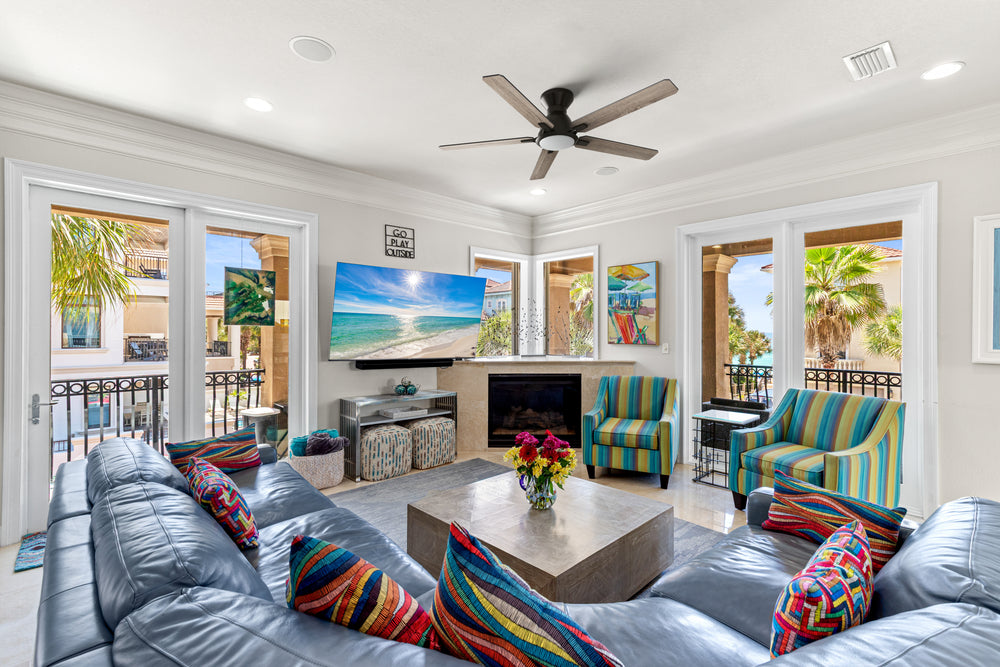 Sophistication, silence, and speed come together to create the revolutionary Byrness 52/60 inches modern ceiling fan. Equipped with the latest motor and lighting technology and designed to meet the latest design trends, the black and gold ceiling fan delivers the perfect amount of comfort and style to any space. Select from the bold black ceiling fan, ideal for eclectic rooms, or the simple white finish to complement any space with minimalist decor. 