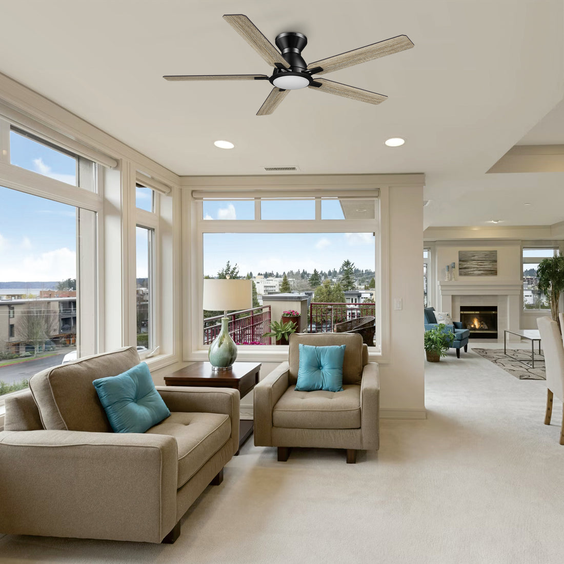 Sophistication, silence, and speed come together to create the revolutionary Byrness 52/60 inches modern ceiling fan. Equipped with the latest motor and lighting technology and designed to meet the latest design trends, the black and gold ceiling fan delivers the perfect amount of comfort and style to any space. Select from the bold black ceiling fan, ideal for eclectic rooms, or the simple white finish to complement any space with minimalist decor.