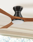 Carro Antrim 52 inch smart ceiling fan with light designs with black finish, use elegant solid wood blades and has an integrated 4000K LED daylight. 