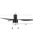 The Lorain 52 inch Ceiling Fan with pull chain will keep your living space cool, bright, and stylish. This soft modern masterpiece is perfect for large indoor living spaces. The fan boasts a simple design with a Black finish, very strong ABS blades, and an integrated 4000K LED cool light. Additionally, the fan features pull chain switches that allow you to easily set fan speeds and lighting preferences.