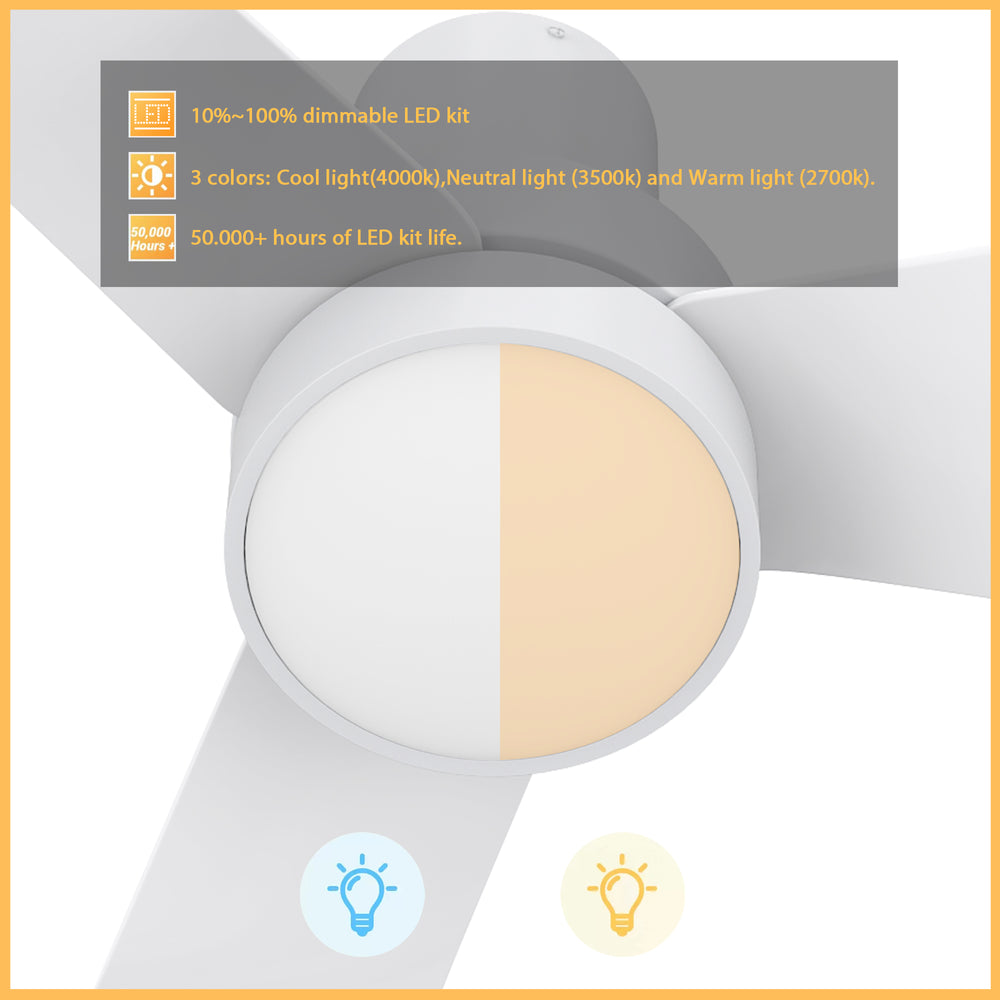 This Smafan Carro Marion 44" ceiling fan keeps your space cool, bright, and stylish. It is a soft modern masterpiece perfect for your indoor living spaces. This ceiling fan is a simplicity designing with Black finish, use very strong ABS blades and has an integrated 4000K LED cool light. The fan features Remote control to set fan preferences. 