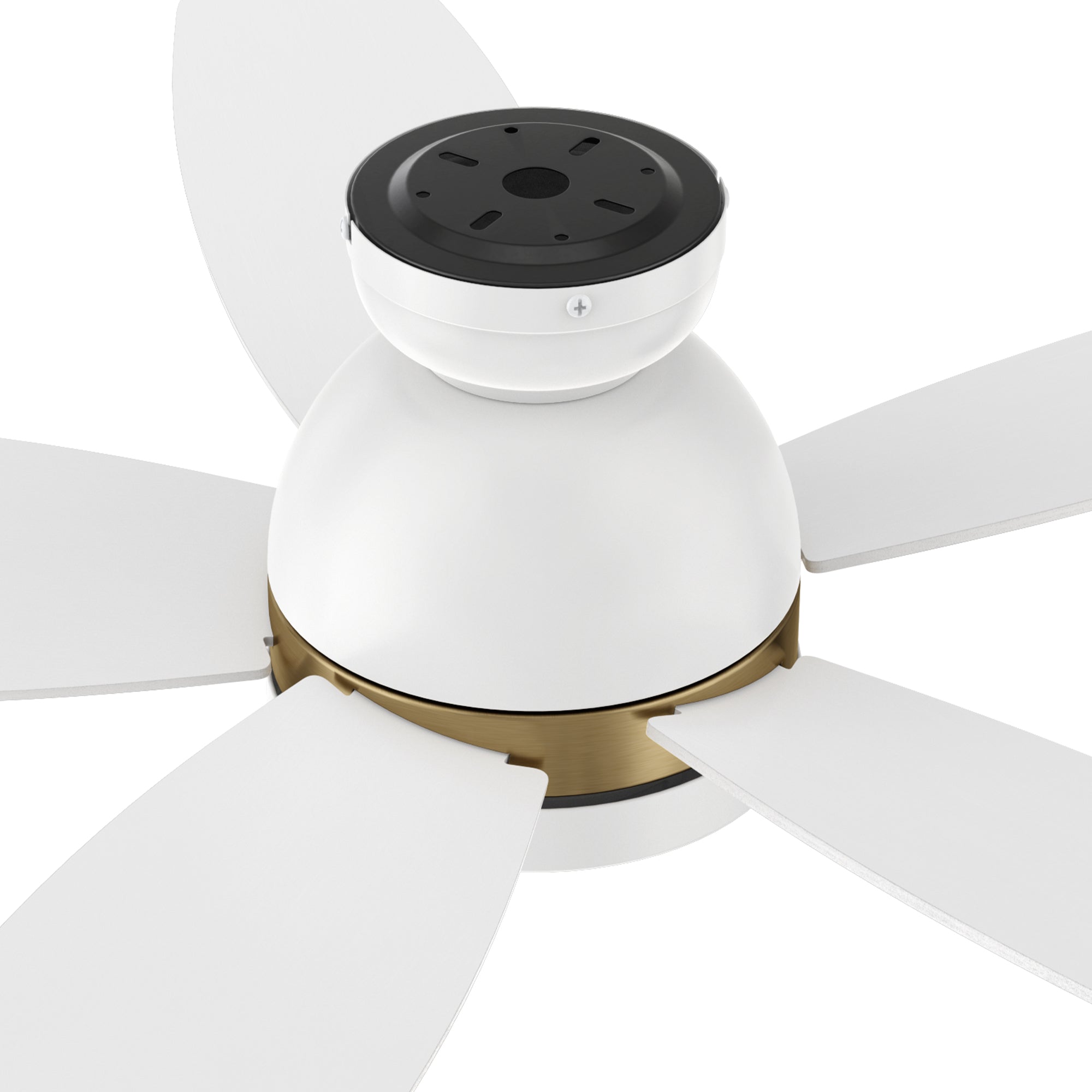 This Povjeta 48 inch ceiling fan keeps your space cool, bright, and stylish. It is a modern masterpiece perfect for your indoor living spaces. This ceiling fan features a sleek Black finish, elegant Plywood blades, and an integrated 4000K LED cool light. The fan also comes with a Remote control to set fan preferences. #color_White