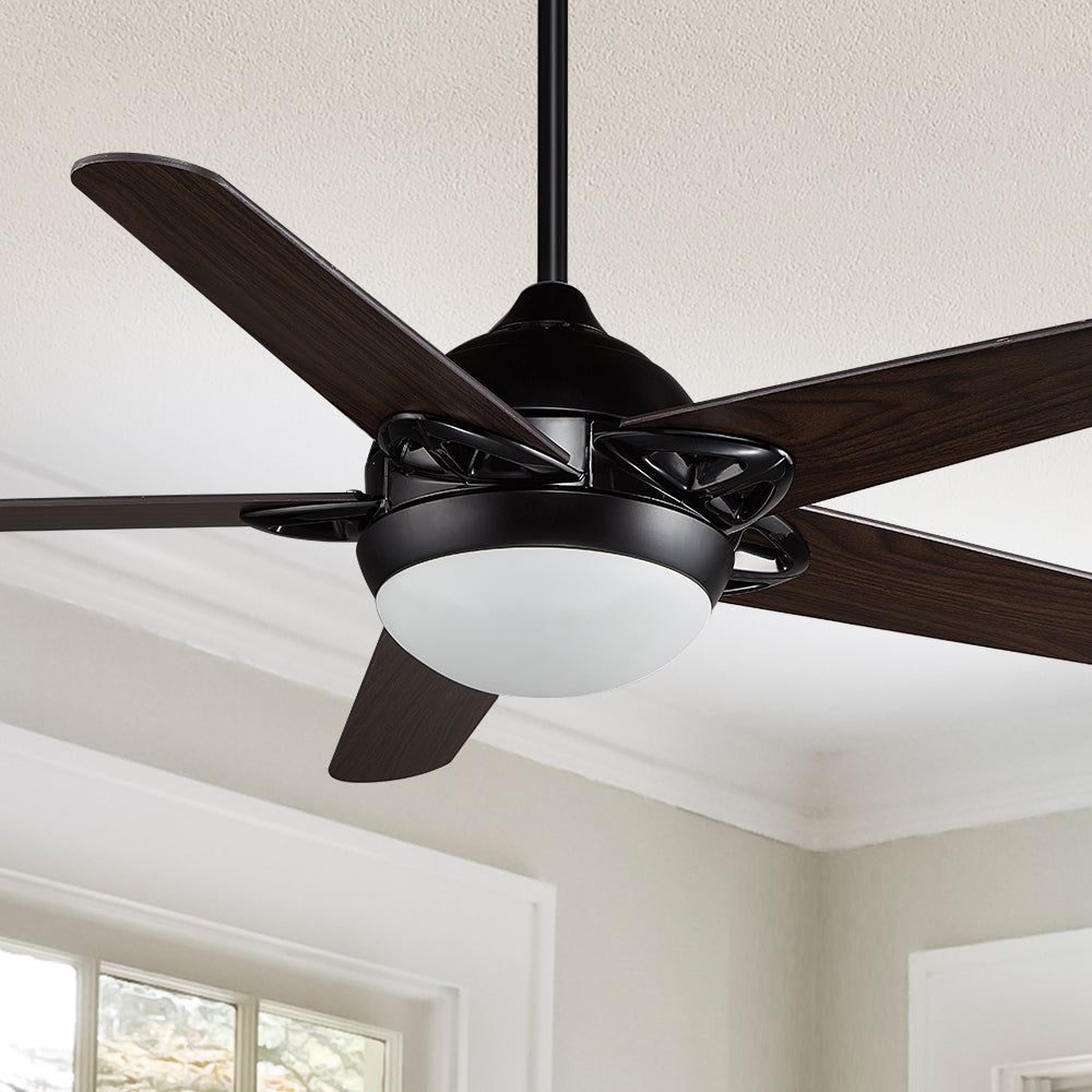 The Smafan Sonnen 52'' smart ceiling fan keeps your space cool, bright, and stylish. It is a soft modern masterpiece perfect for your large indoor living spaces. This Wifi smart ceiling fan is a simplicity designing with Black finish, use elegant Plywood blades and has an integrated 4000K LED daylight.