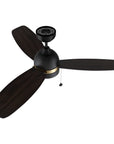 Striking and natural dark wood finish on the fan blades. Enhances the Carro Tesoro pull chain ceiling fan's overall aesthetic with a touch of warmth and sophistication. 
