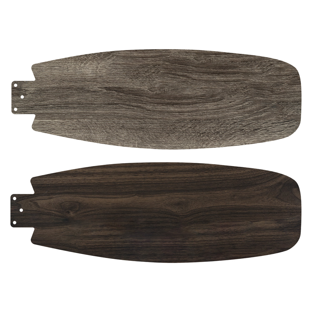 A close up detail of Carro Troyes 52 inch pull-chain ceiling fan with light, with 3 reversible plywood fan blades. 