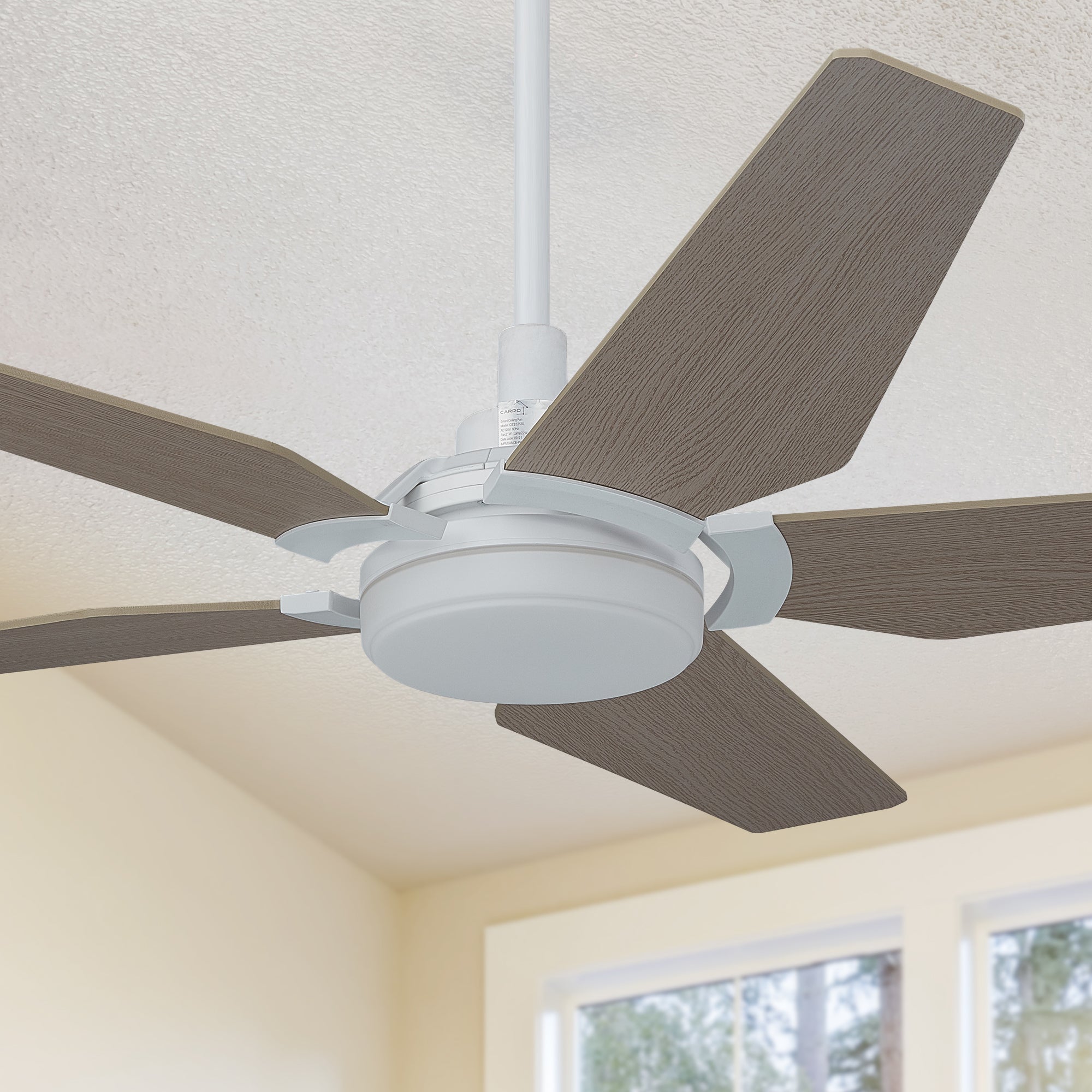 mafan Voyager 52 inch smart ceiling fan designs with light wood finish, elegant plywood blades, glass shade and has an integrated 4000K LED daylight. #color_light-wood