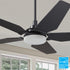 Smafan Voyager 52 inch smart ceiling fan designs with black finish, elegant plywood blades, glass shade and has an integrated 4000K LED daylight. 