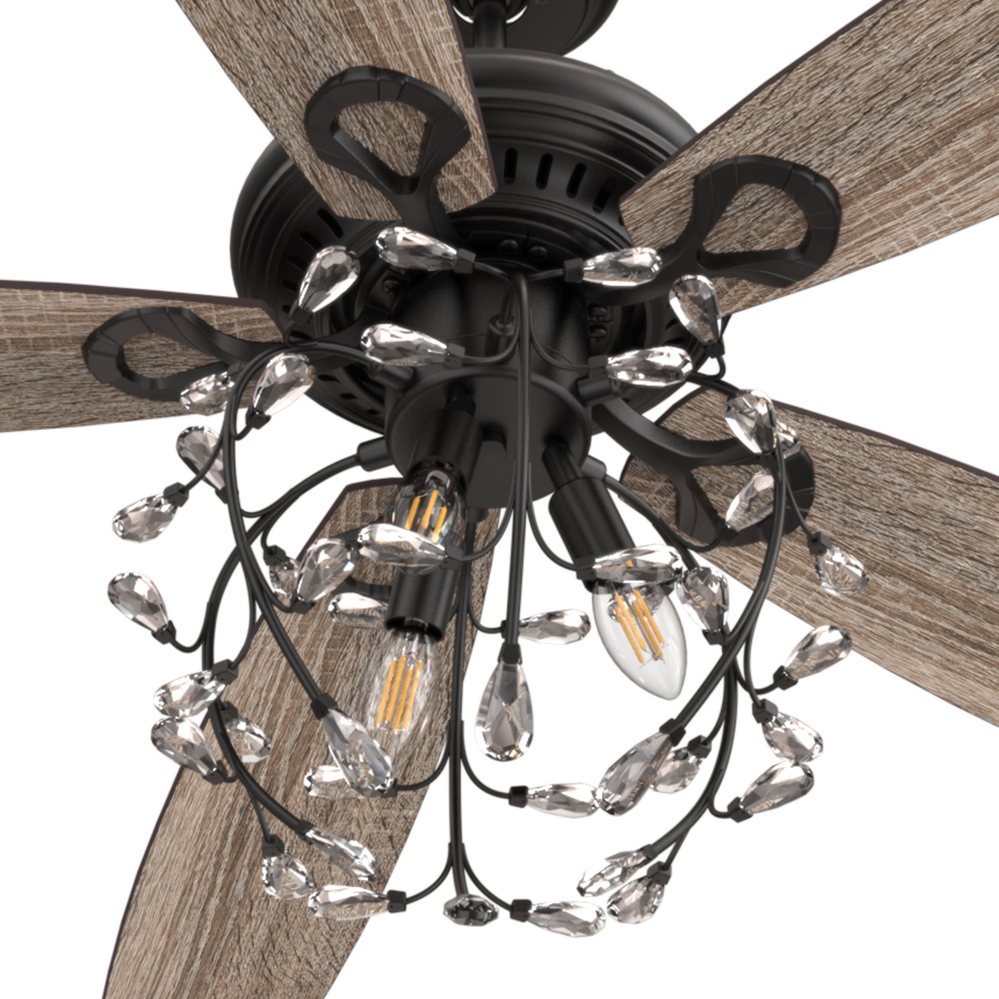 This Cedar 52&#39;&#39;ceiling fan keeps your space cool, bright, and stylish. It is a soft modern masterpiece perfect for your large indoor living spaces. This ceiling fan is a simplicity designing with black finish, use elegant Plywood blades and compatible with LED bulb(Not included). The fan features remote control.