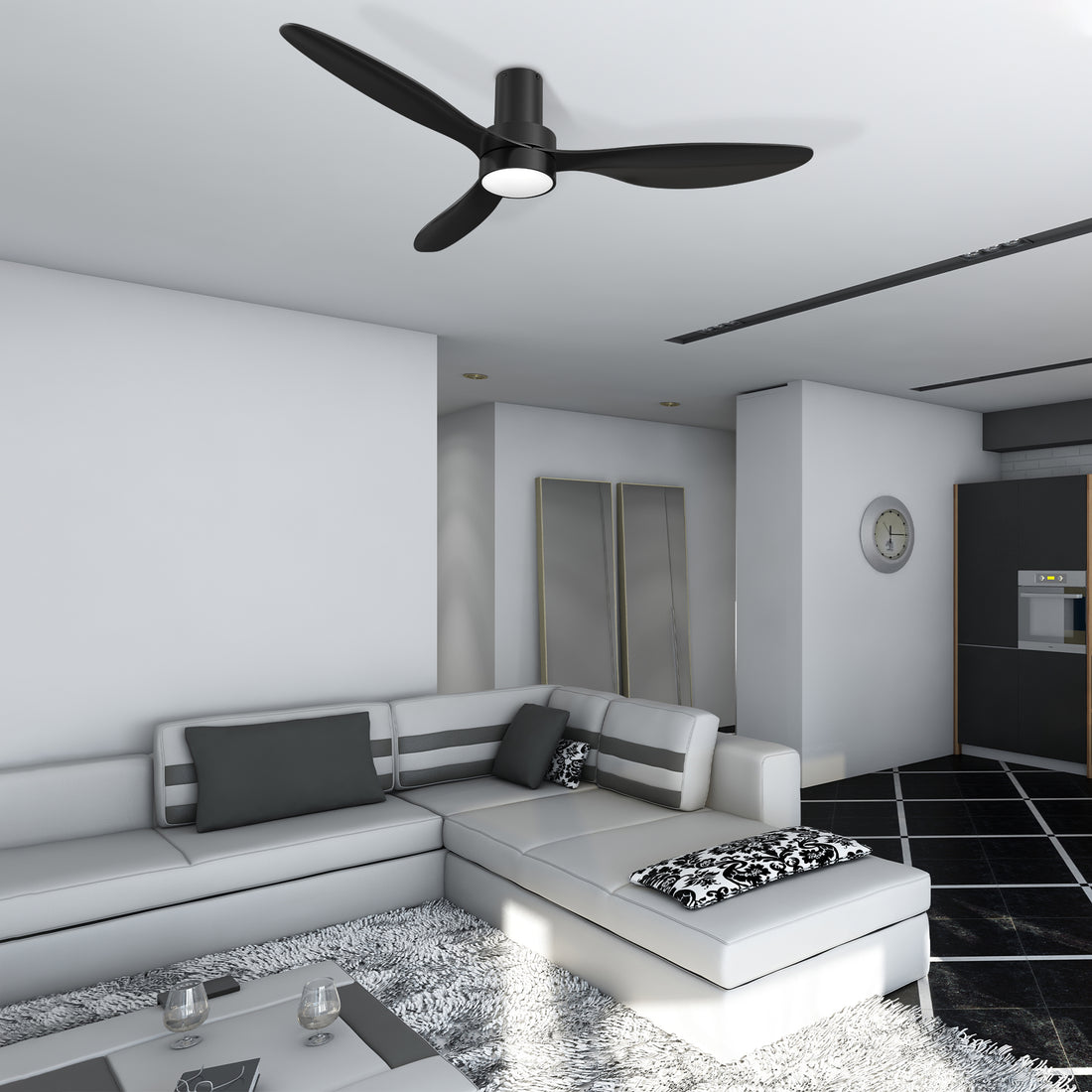 This Coleman 52" smart ceiling fan keeps your space cool, bright, and stylish. It is a soft modern masterpiece perfect for your indoor living spaces. This Wifi smart ceiling fan is a simplicity designing with white finish, use very strong ABS blades and has an integrated 5700K LED day light. The fan features Remote control, Wi-Fi apps, Siri Shortcut and Voice control technology (compatible with Amazon Alexa and Google Home Assistant ) to set fan preferences.