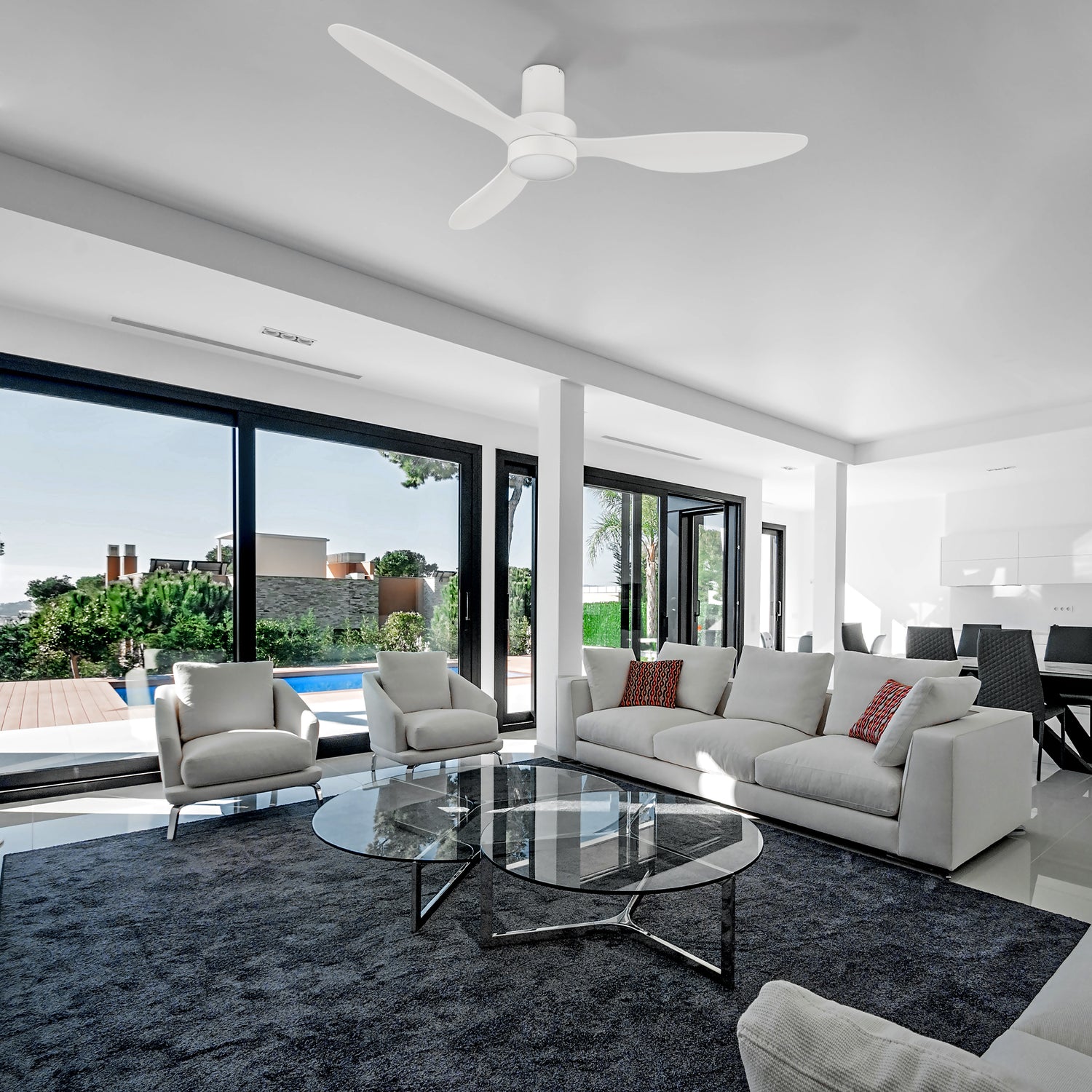 This Coleman 52&quot; smart ceiling fan keeps your space cool, bright, and stylish. It is a soft modern masterpiece perfect for your indoor living spaces. This Wifi smart ceiling fan is a simplicity designing with white finish, use very strong ABS blades and has an integrated 5700K LED day light. The fan features Remote control, Wi-Fi apps, Siri Shortcut and Voice control technology (compatible with Amazon Alexa and Google Home Assistant ) to set fan preferences. 