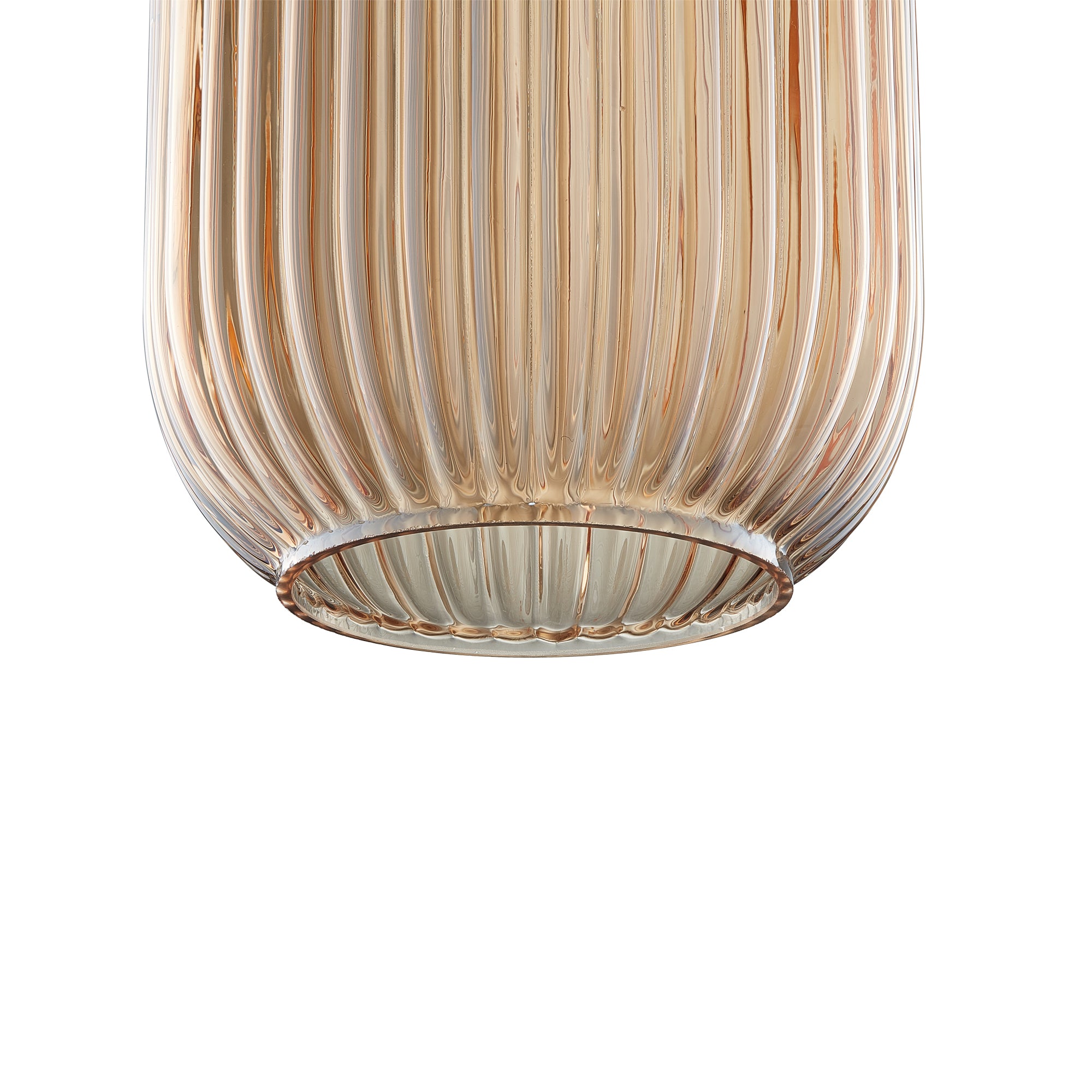 Smafan Cygnus Pendant Light Collection features a translucent elongated ribbed glass shade that creates an eye-catching glow. Hanging from a rich gold tone brass finish canopy that enhances its modern sophistication. Place over dining areas, seating areas, and more for a dramatic look. Its versatile look can complement most any room style.