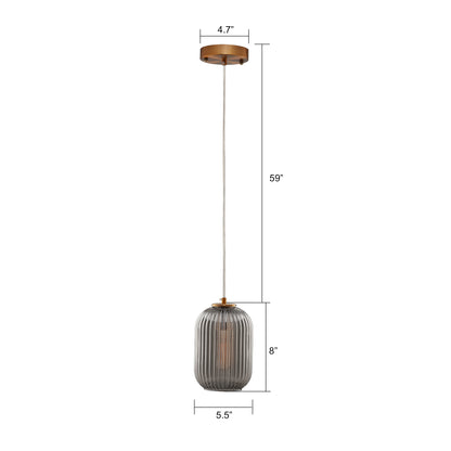 Smafan Cygnus Pendant Light Collection features a translucent elongated ribbed glass shade that creates an eye-catching glow. Hanging from a rich gold tone brass finish canopy that enhances its modern sophistication. Place over dining areas, seating areas, and more for a dramatic look. Its versatile look can complement most any room style. 