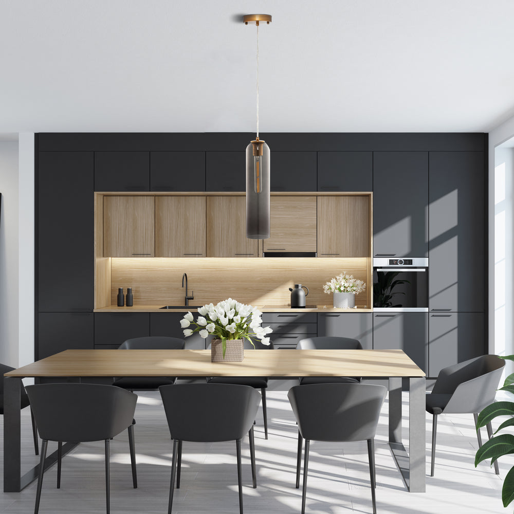 Hydra Pendant Light Collection features a 1-light pendant with a stunning design statement. Because of its thin width, it’s perfect for illuminating a compact entryway or lining a few up above the kitchen island to case a warm glow over morning meals. It looks incredible mounted in a series in the kitchen or hallway, or as an accent piece in the living room or bedroom to complement and brighten up your décor. 