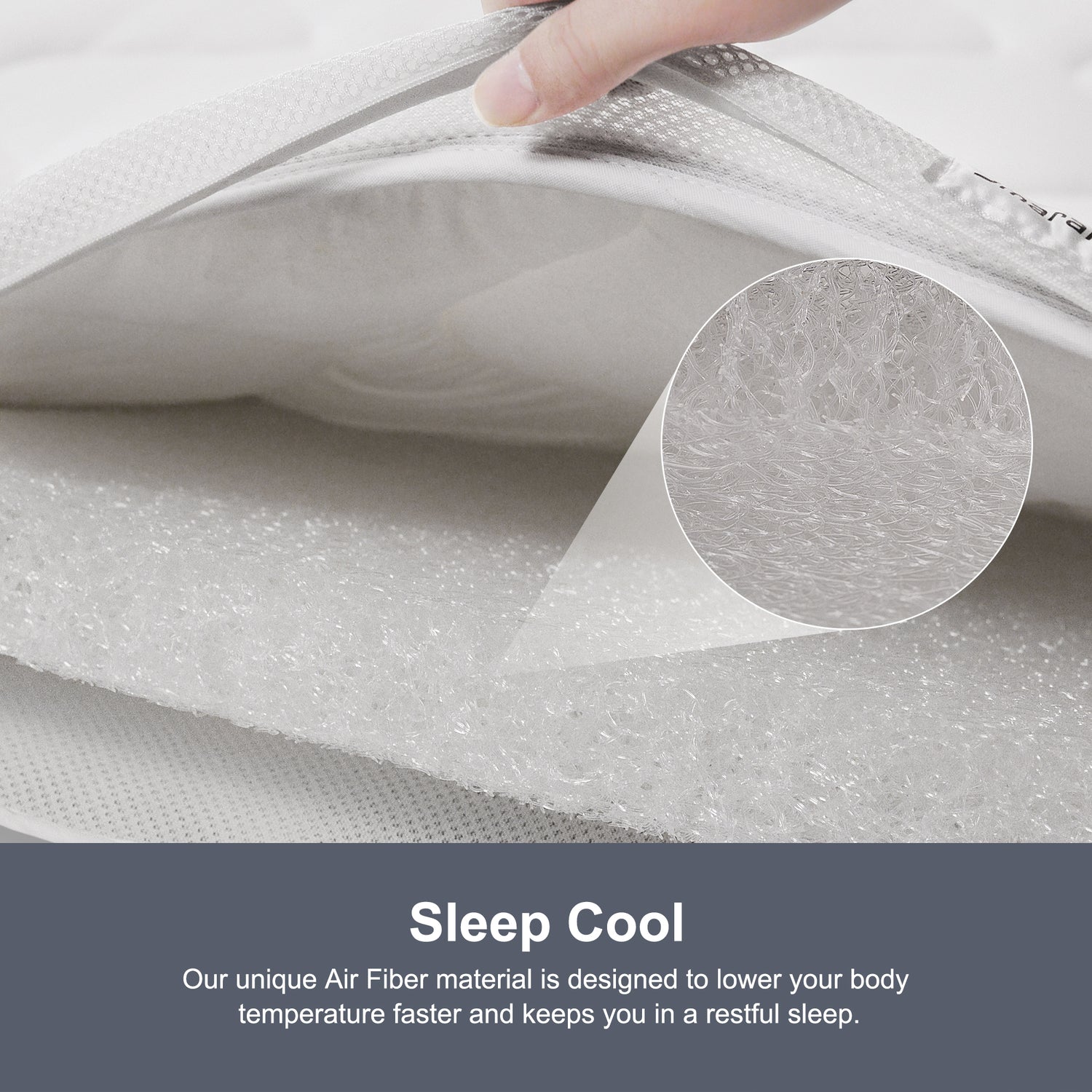 The Smafan Kaiteki 2.75 Inch Air Fiber Mattress Topper was inspired by those who suffer from chronic sleep ailments including painful muscles, stiff joints, and trouble falling and remaining asleep. Designed with an outer cover made of premium polyester and 3 inner cores made of innovative 4D Air Fiber material, the Kaiteki creates the optimal sleep conditions that can help mitigate pain and discomfort.