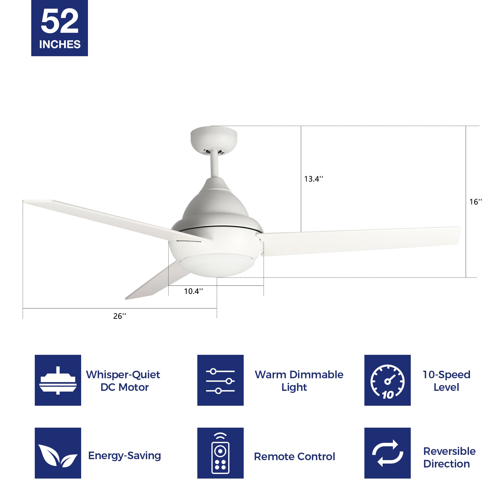 This Smafan Konfor 52&#39;&#39; ceiling fan is designed with black finish,elegant Plywood fan blades,helping you keep your space cool, bright, and stylish.It also features with integrated 3000K LED warmlight and full function remote control. 