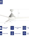 This Smafan Konfor 52'' ceiling fan is designed with black finish,elegant Plywood fan blades,helping you keep your space cool, bright, and stylish.It also features with integrated 3000K LED warmlight and full function remote control. 