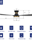 This Livex 52'' smart ceiling fan allows you to adjust different lights and fan speeds via full-control remote,smart WIFI apps,Google Assistant or Amazon Alexa.It is quiet a perfect pick to replace any existing DC ceiling fans in your home.