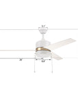 Pristine white exterior, elegant plywood blades, charming LED light cover come together to create the subtle yet refined Marais 52” Ceiling Fan. 