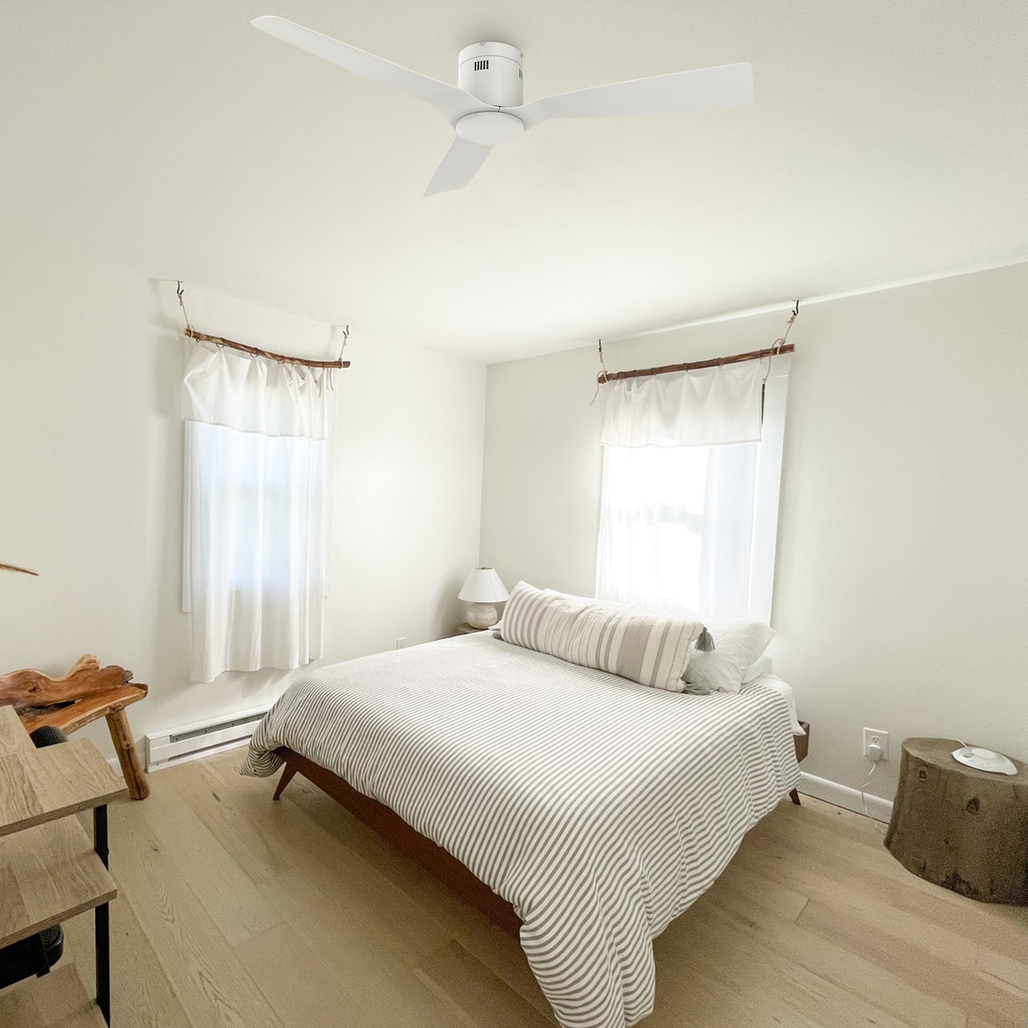 This Modena 52&#39;&#39;ceiling fan keeps your space cooland stylish. It is a soft modern masterpiece perfect for your indoor living spaces. This ceiling fan is a simplicity designing with White finish, use very strong ABS blades. 