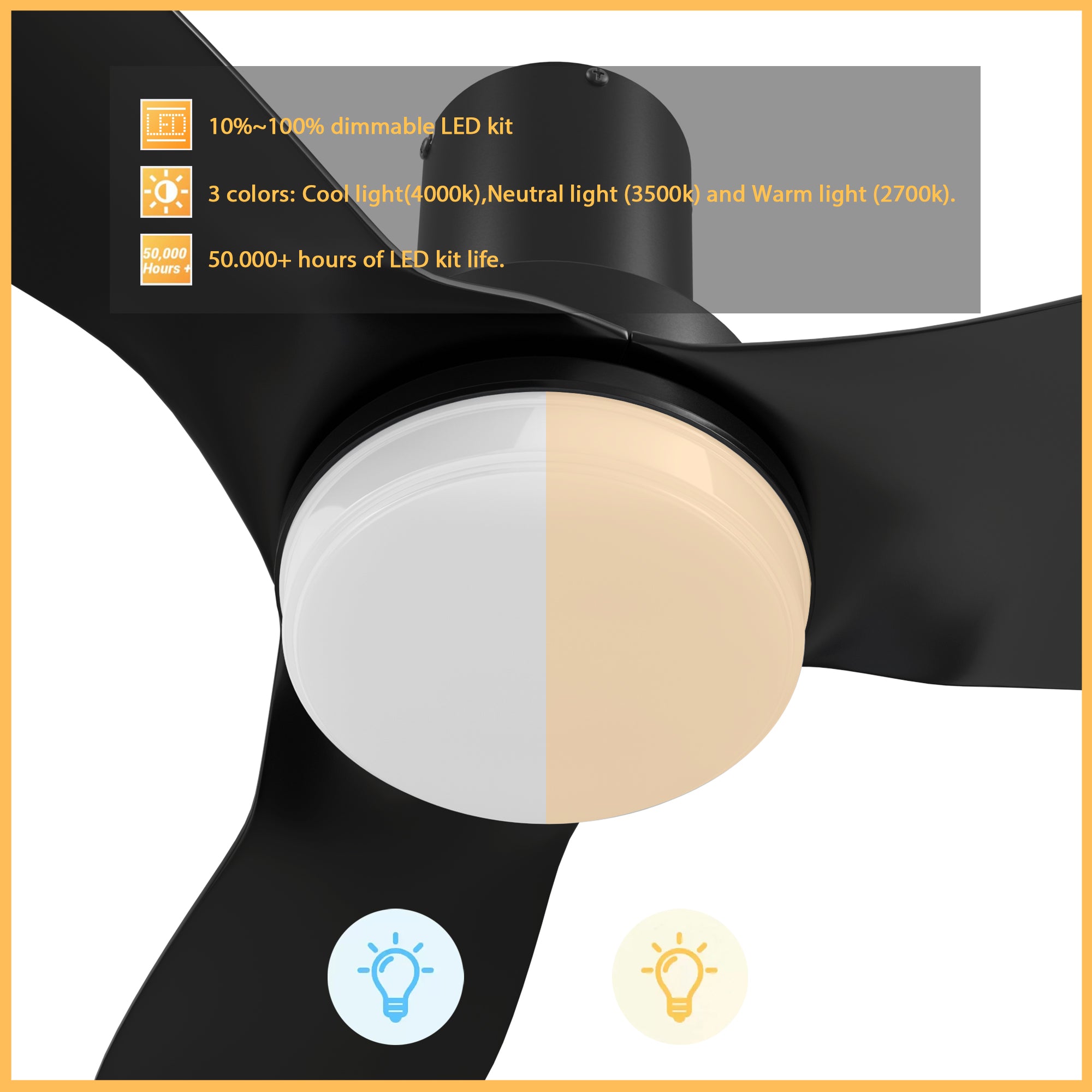 No space is too small for the Nefyn 36/45 inches flush mount ceiling fan! Designed with a compact exterior, a flush mount, an advanced DC motor, and luminous LED lighting. The Nefyn remote control ceiling fan is available in a black or white finish to contrast elegantly or blend seamlessly into the decor of your preference. 