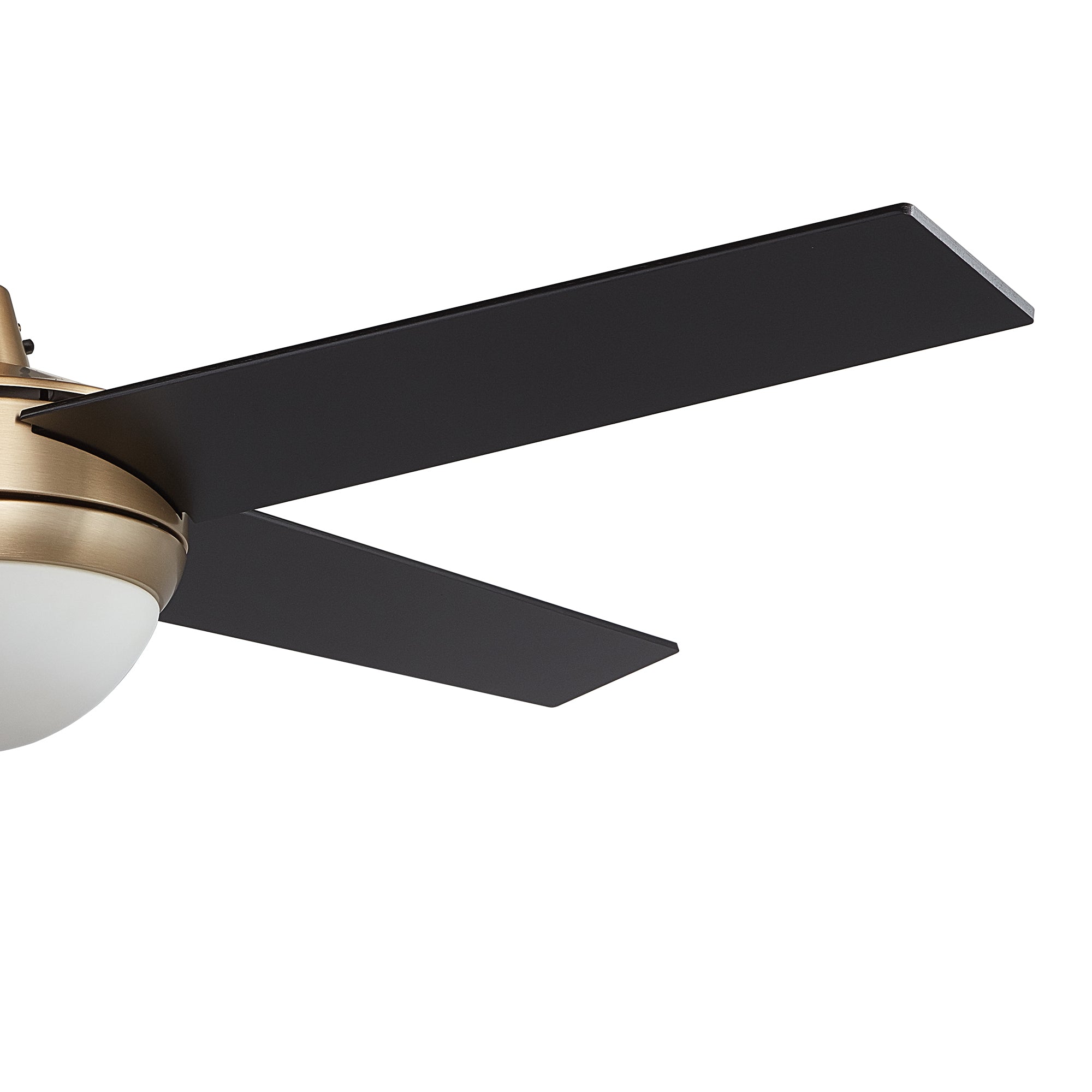 Nova 48'' Smart Ceiling Fan With LED Light Kit-Gold base with black blades. #color_gold