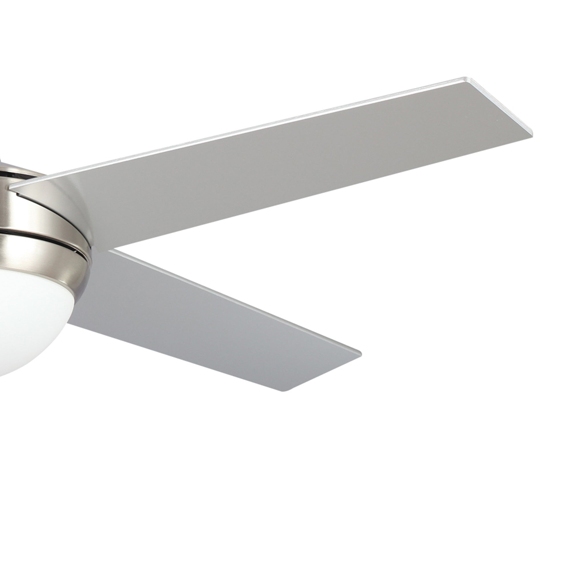 Carro Nova 48 inch Smart Ceiling Fan With LED Light Kit-silver base with white blades. #color_silver