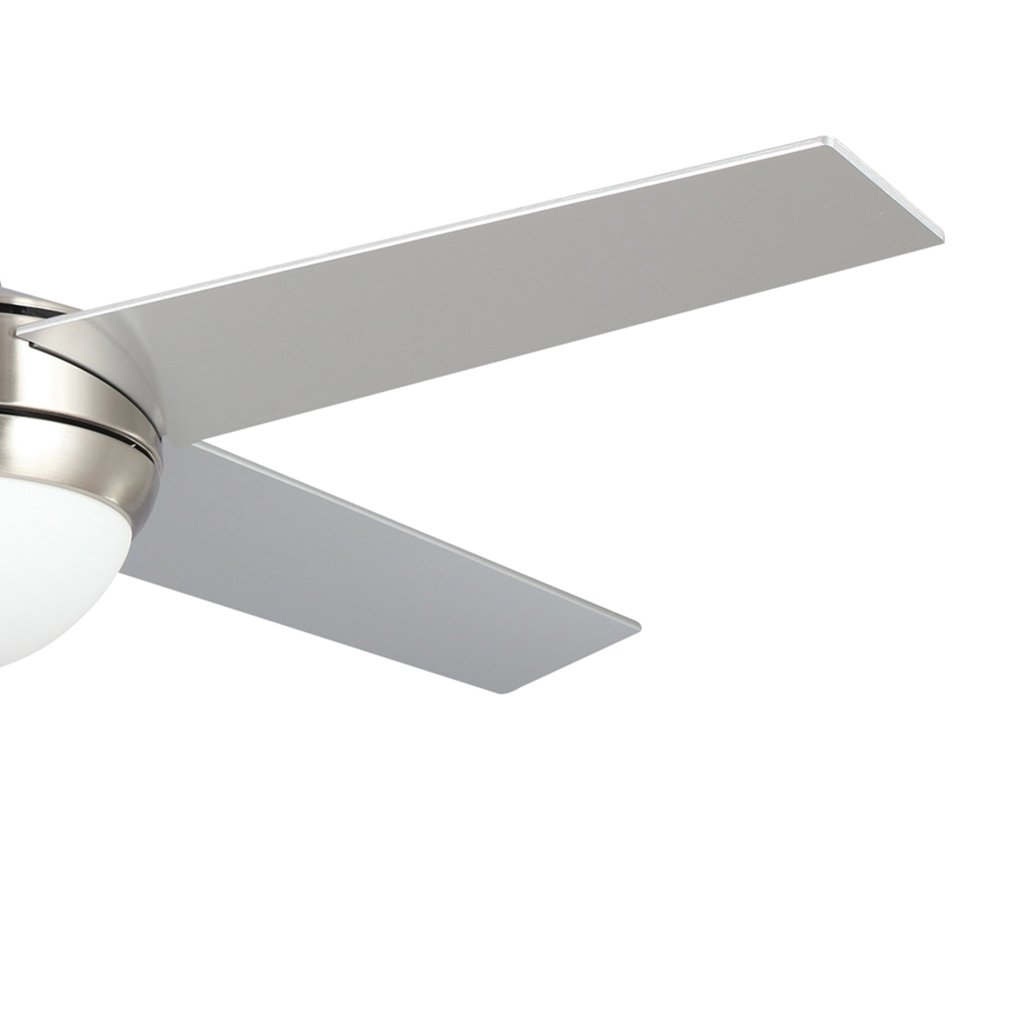 Carro Nova 48 inch Smart Ceiling Fan With LED Light Kit-silver base with white blades. 