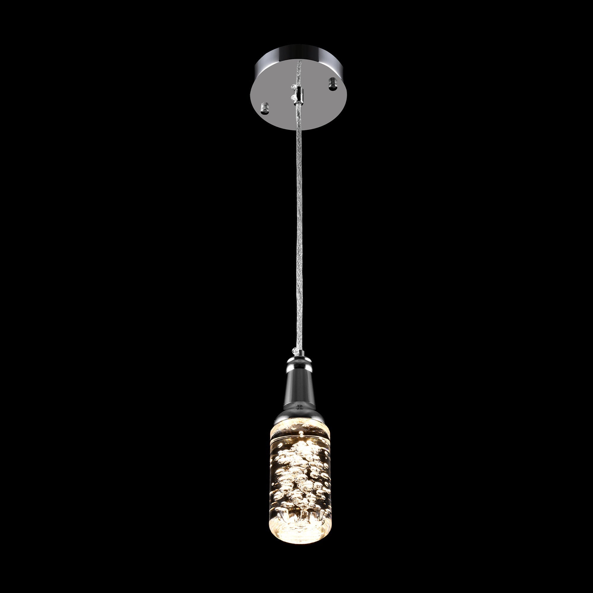 The pendant light features Wi-Fi apps, Siri Shortcut and Voice control technology (compatible with Amazon Alexa and Google Home Assistant) to set the pendant light dimmable and RGB multicolor. This pendant light can satisfy not only the various color lighting effect settings, but also the more dim color variations that slowly change. The light colors are vivid and bright and dimmable. 