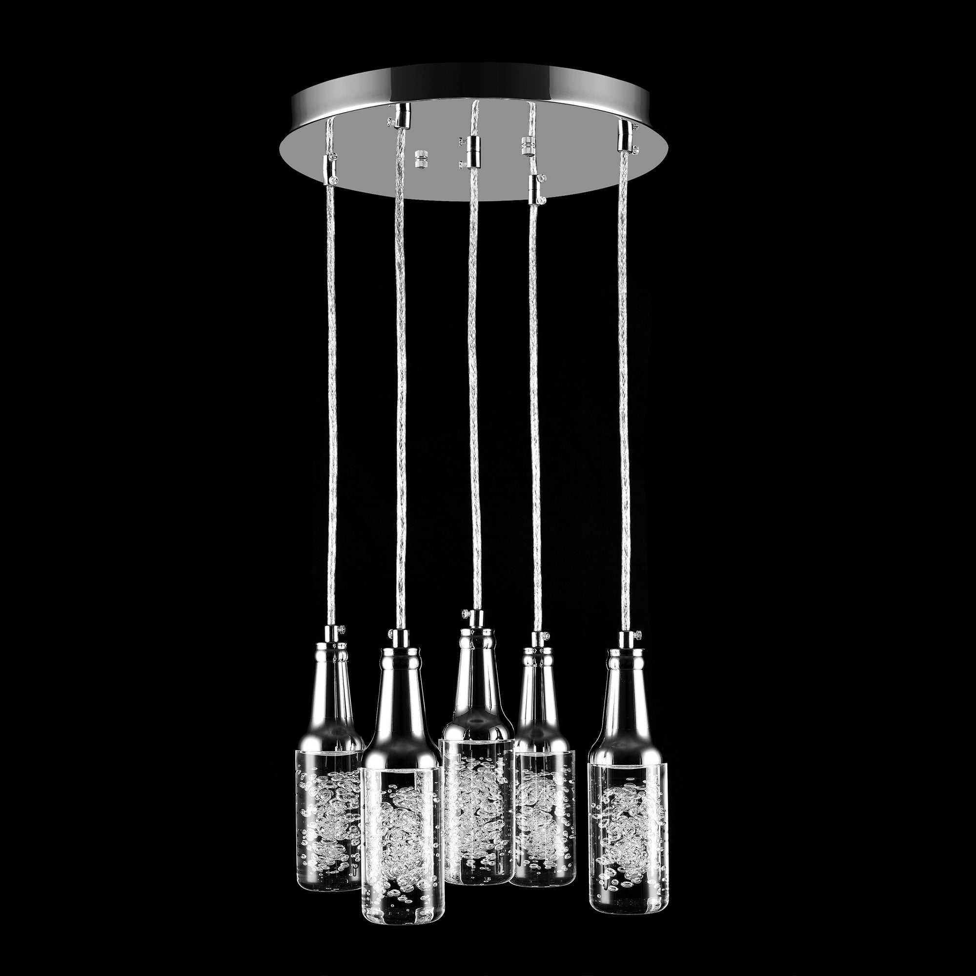 RGB LED Pendant Light store Clear Beer Bottle-Shape