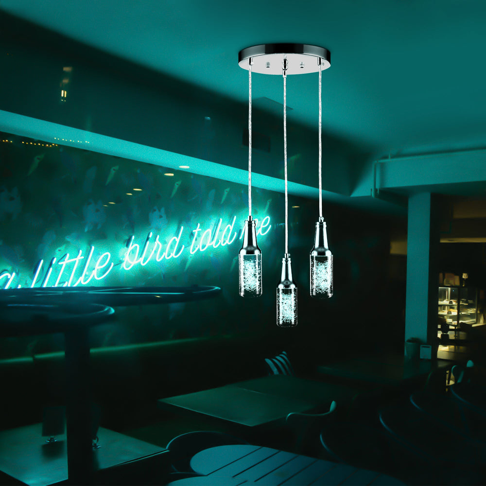 Leave the boring lighting in the past and set the tone for any occasion using the Carro Home Paton 3-Pendant Light. Designed with RGB LED, Smart technology, and modern control options, the Paton is a fun way to add style and brightness to any space in your home. Created with a trendy 3-Pendant configuration in transparent and silver, the Paton is great for open indoor areas, such as living rooms, dining rooms, and modern home offices. 