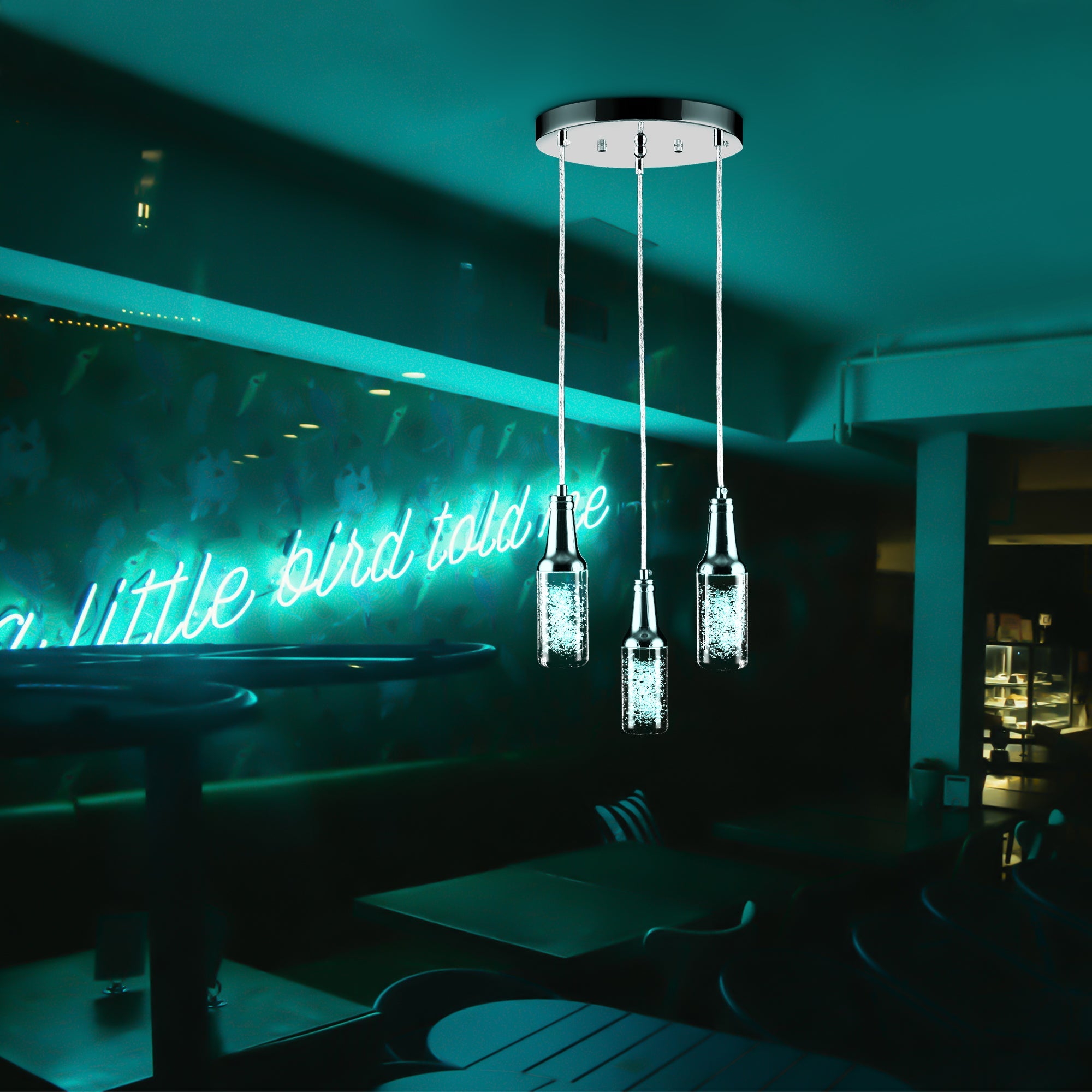 Leave the boring lighting in the past and set the tone for any occasion using the Carro Home Paton 3-Pendant Light. Designed with RGB LED, Smart technology, and modern control options, the Paton is a fun way to add style and brightness to any space in your home. Created with a trendy 3-Pendant configuration in transparent and silver, the Paton is great for open indoor areas, such as living rooms, dining rooms, and modern home offices. 