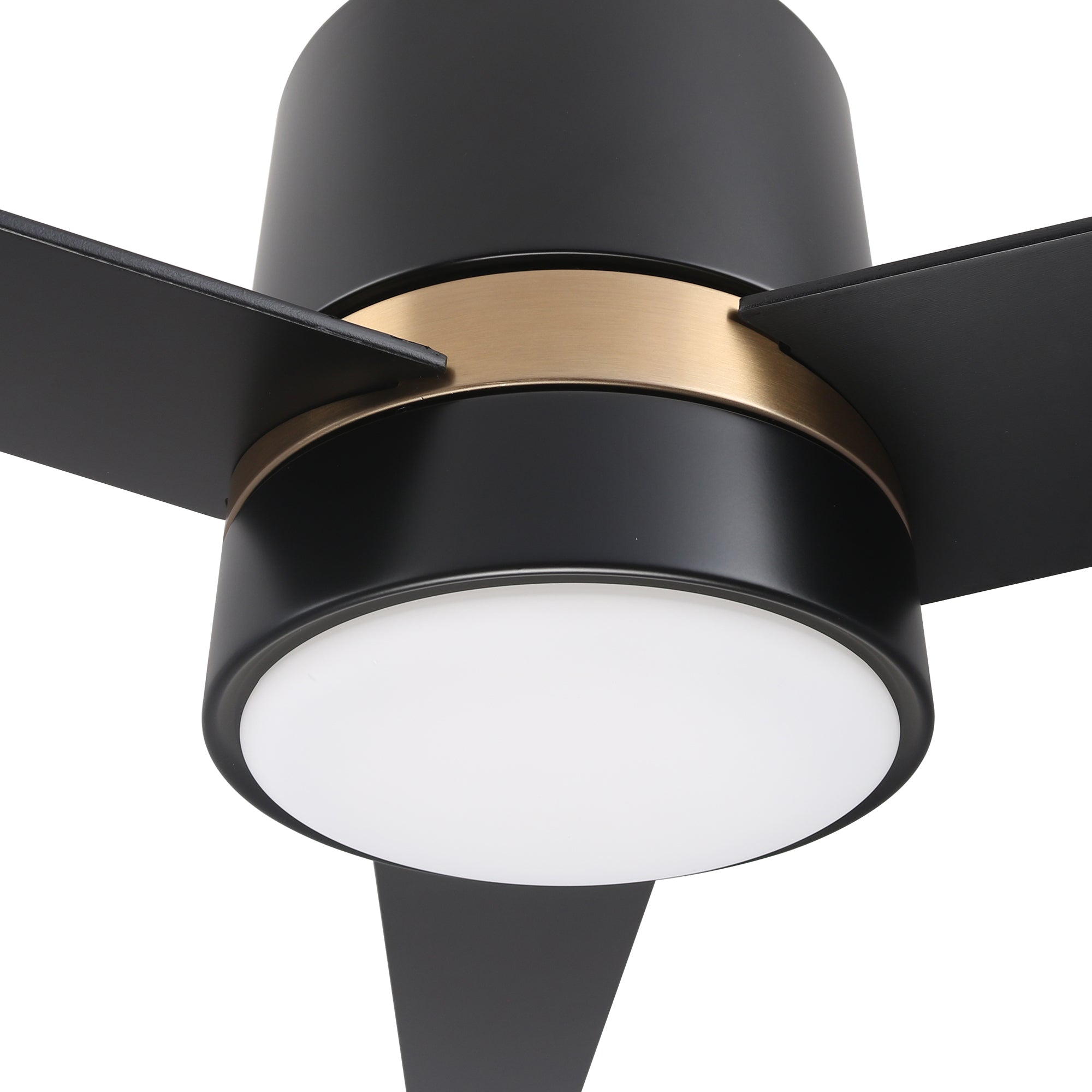 The Smafan Ranger 52'' smart ceiling fan collection is a perfect balance of high-performance and modern design. Ranger Smart Ceiling Fan blends elegantly into its surroundings while providing a cooling effect and strong airflow that large indoor living spaces need. Ranger’s energy-efficient LED light kit has 3000 lumens and lasts over 50000+ hours and its warm soft white light creates an inviting space.  #color_Black-Gold